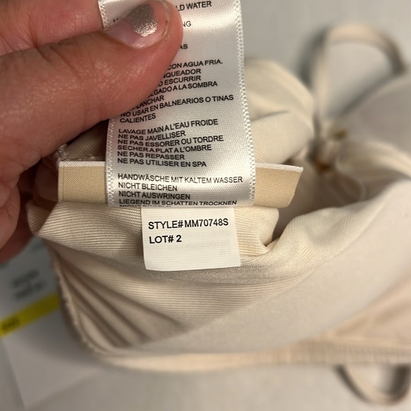 MICHAEL MICHAEL KORS RIBBED CREAM/BEIGE BIKINI MEDIUM - Picture 7 of 16